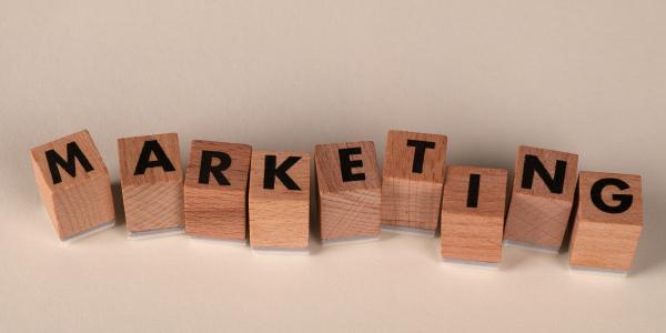 Wooden Blocks spelling marketing