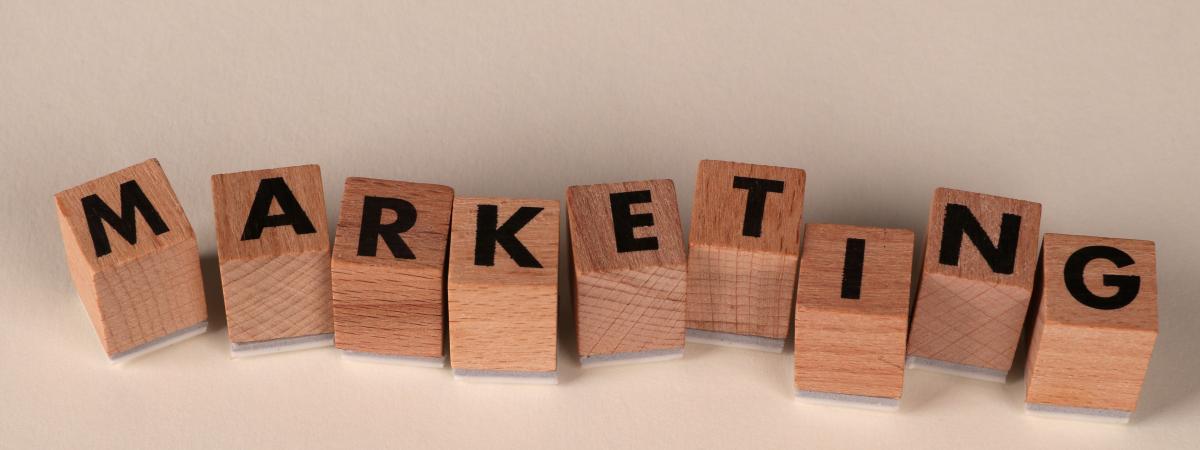 Wooden Blocks spelling marketing